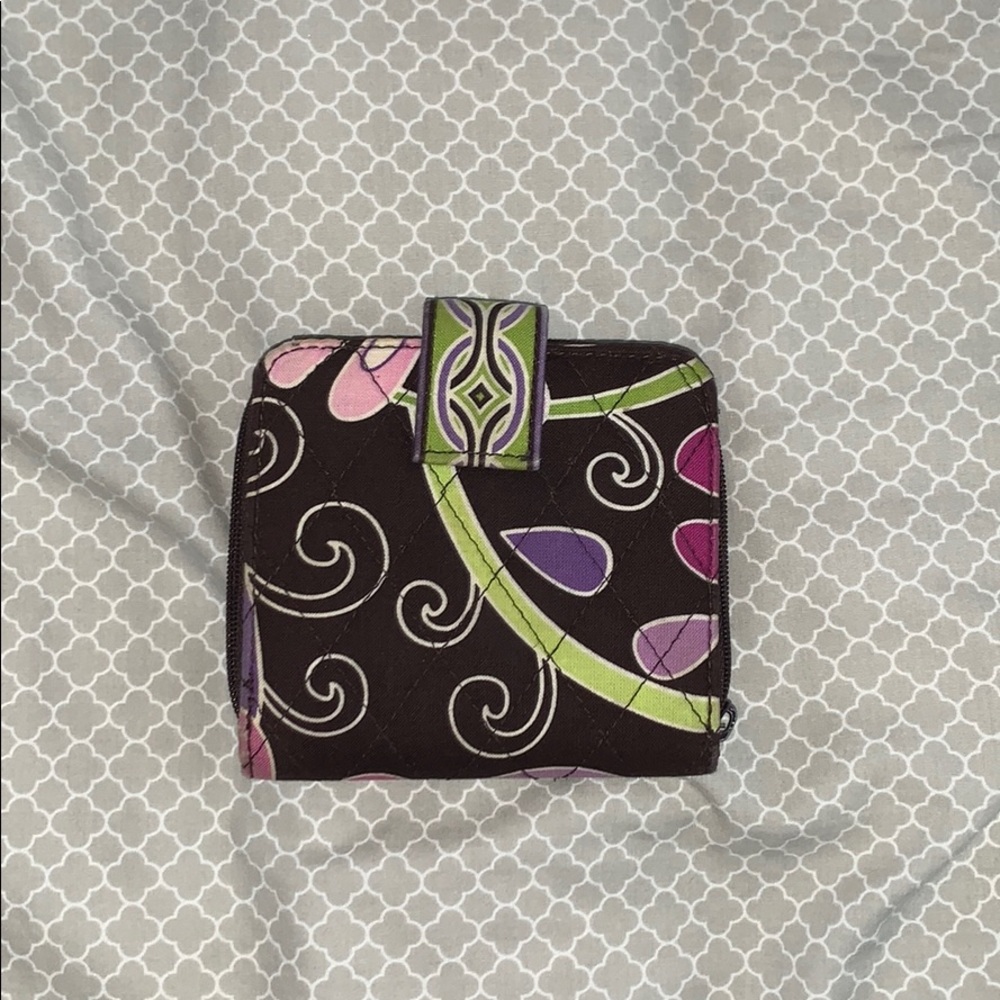vera bradley brown floral wallet